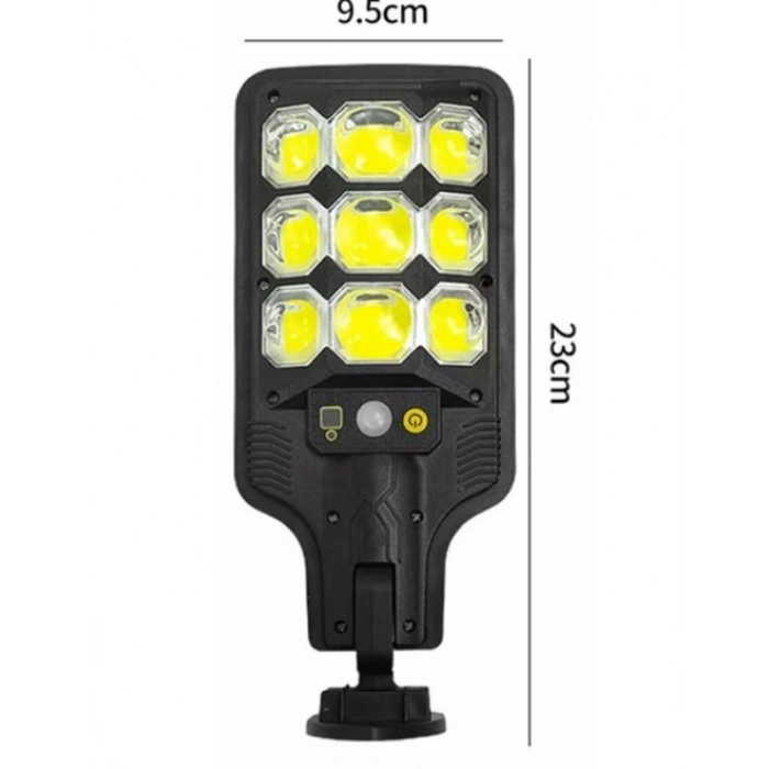 Solar Güneş Enerjili Kumandalı 60w Hareket Sensörlü Mini Sokak Lambası Beyaz Işık 6400K