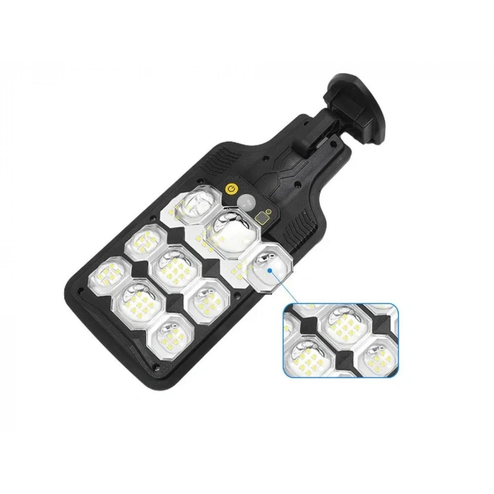 Solar Güneş Enerjili Kumandalı 60w Hareket Sensörlü Mini Sokak Lambası Beyaz Işık 6400K