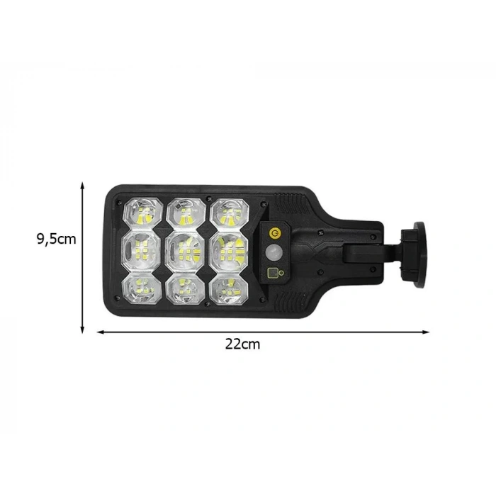 Solar Güneş Enerjili Kumandalı 60w Hareket Sensörlü Mini Sokak Lambası Beyaz Işık 6400K