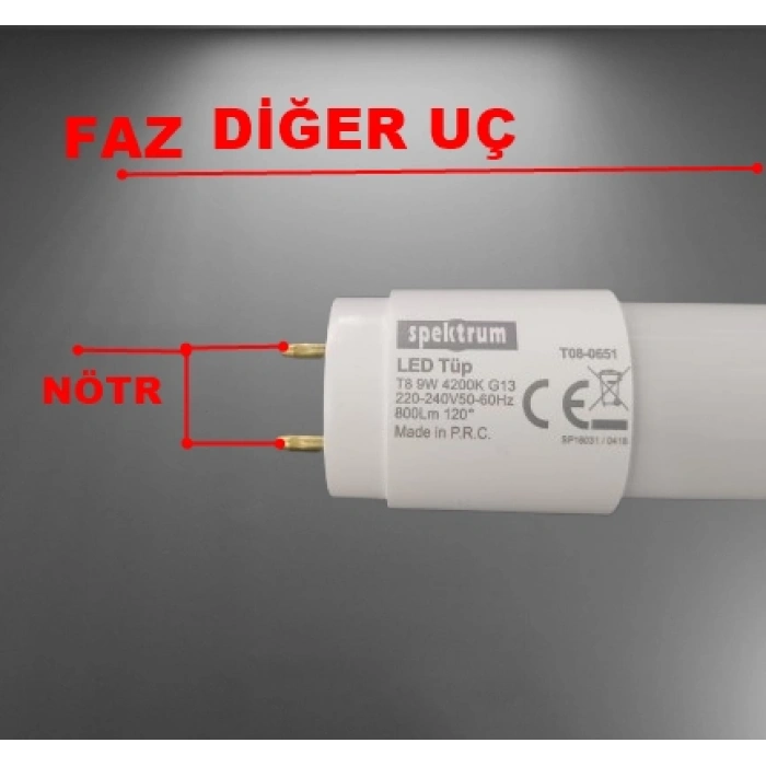 SPEKTRUM 9w Led Floresan Ampul Günışığı 4200k