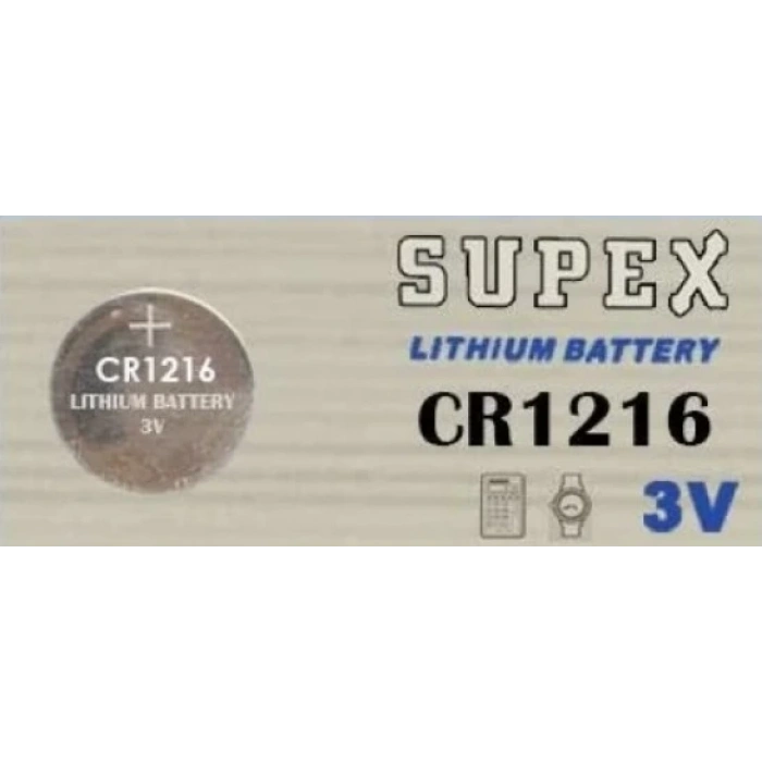 SUPEX CR-1216 Lityum 3v 3 Volt Kumanda Pili Para Düğme Pil (1 Adet Fiyatıdır)