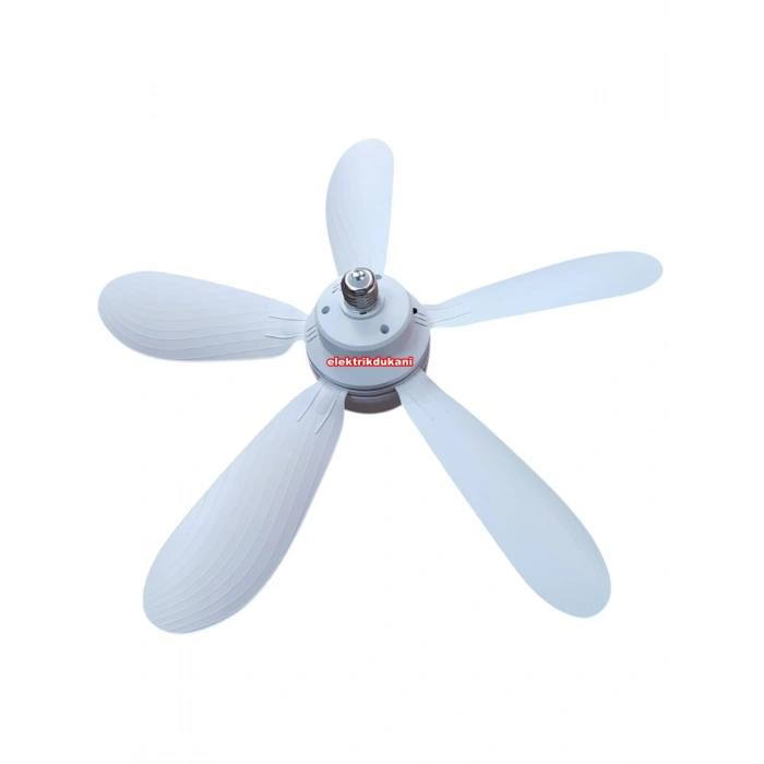 Tavan Vantilatörü 15w Beyaz / Günışığı Ledli E-27 Duy a Takılabilen 5 Kanatlı Kumandalı Vantilatör 80-265v