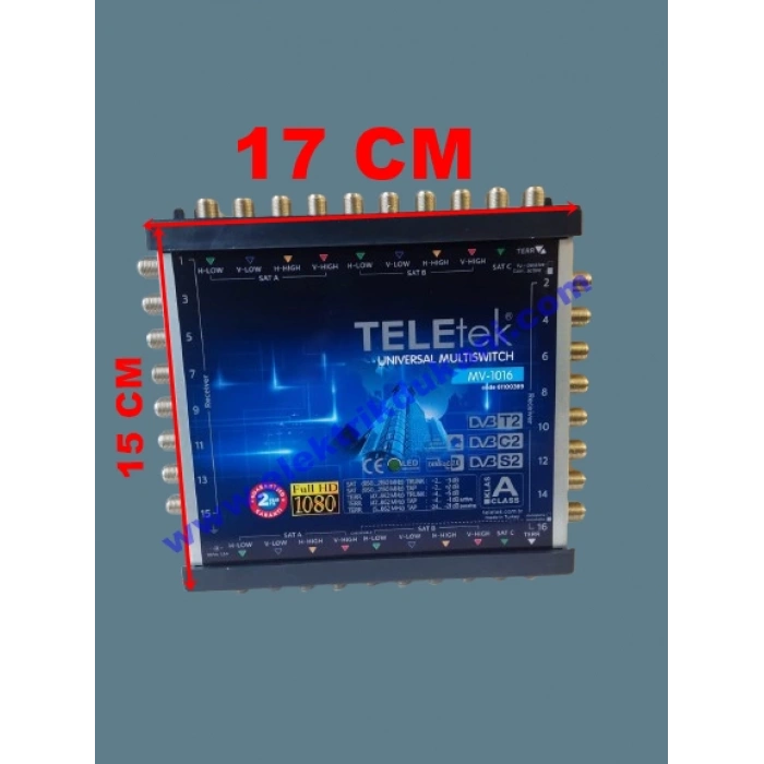 TELETEK 16 Çıkışlı Üniversal Multi Switch Hybrid Uydu Santrali Sonlu & Kaskatlı Kullanılabilir