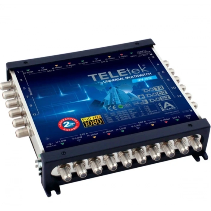 TELETEK 12 Çıkışlı Üniversal Multi Switch Hybrid Uydu Santrali Sonlu & Kaskatlı Kullanılabilir