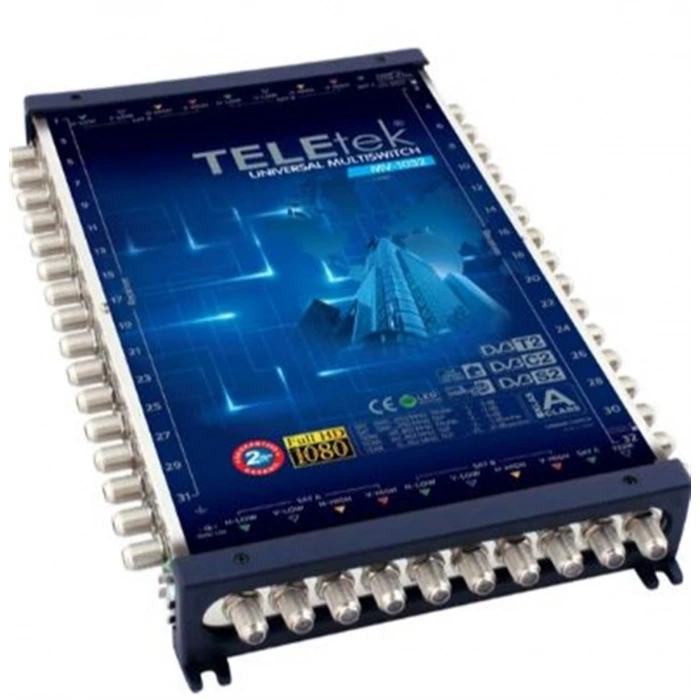 TELETEK 32 Çıkışlı Üniversal Multi Switch Hybrid Uydu Santrali Sonlu & Kaskatlı Kullanılabilir
