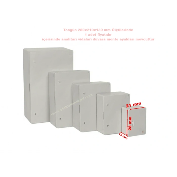 TONGÜN 280x210x130mm Taban Saclı ABS Plastik Pano (Boş)