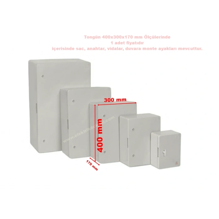 TONGÜN 400x300x170mm Taban Saclı ABS Plastik Pano (Boş)