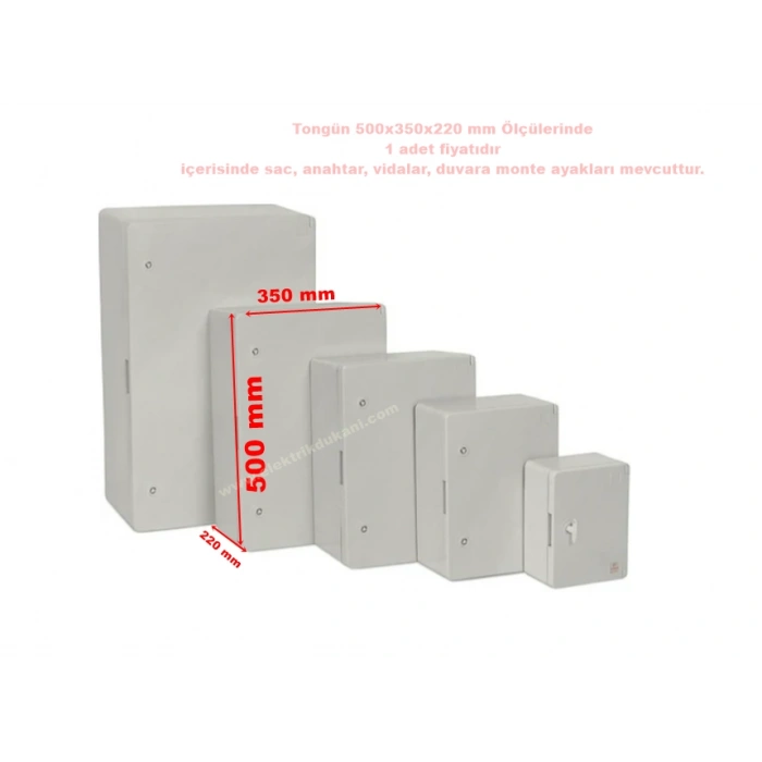 TONGÜN 500x350x220mm Taban Saclı ABS Plastik Pano (Boş)