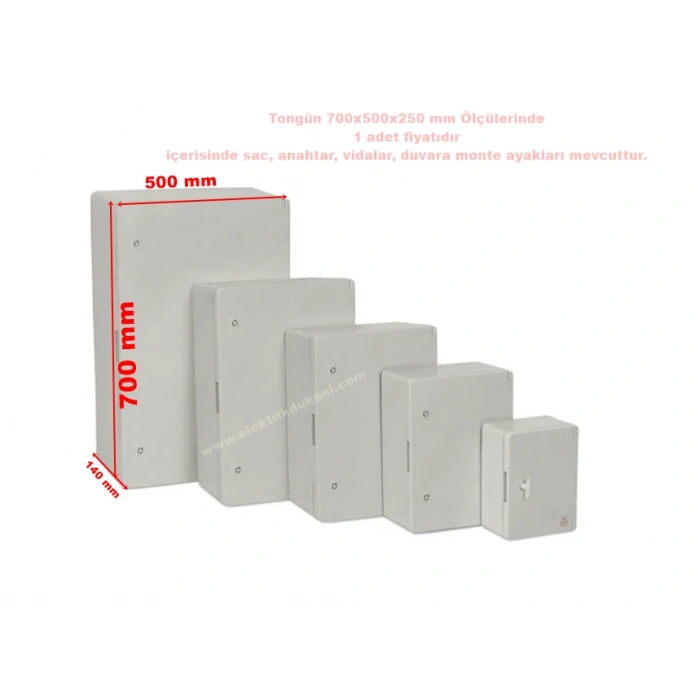 TONGÜN 700x500x250mm Taban Saclı ABS Plastik Pano (Boş)