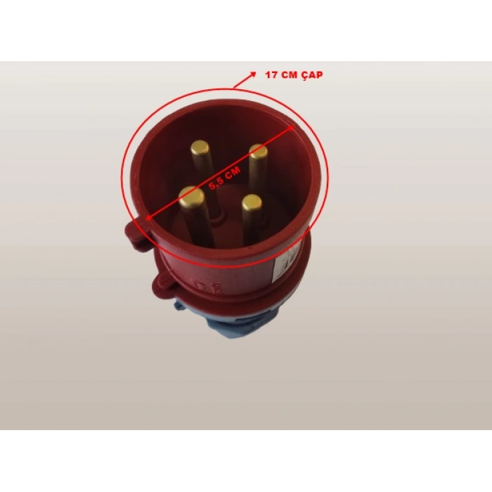 TPLAST 4x32A CEE Norm Sanayi Düz Trifaze Fiş