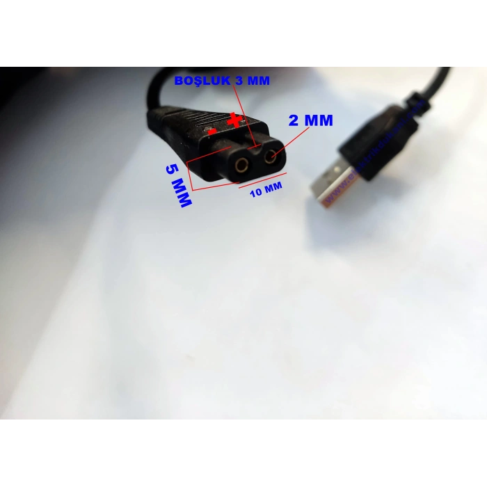 Traş Makinesi 5v USB Şarj Kablosu Girişi Tek Oyuklu