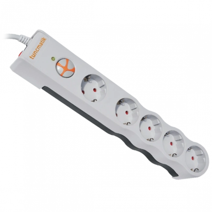 TUNÇMATİK Şok Akım Korumalı Beşli Grup Priz 5Li 1.5mt Kablolu Anahtarlı (Beşli 1.5 Metre)