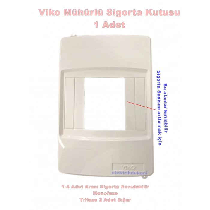 VİKO 3-4LÜ SIVA ÜSTÜ SİGORTA KUTUSU-MÜHÜRLÜ