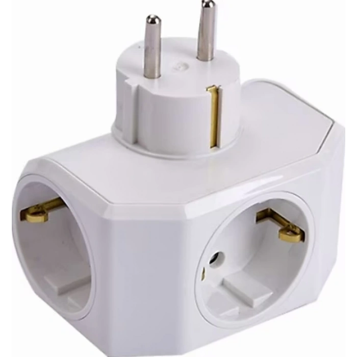 VİKO Yonca Plus Topraklı Üçlü Grup Fiş Priz BEYAZ