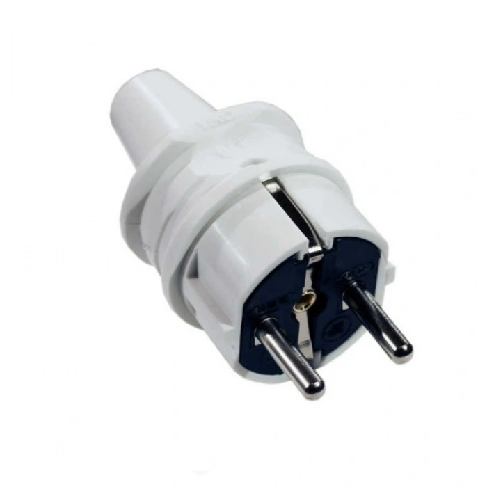 VİKO Düz Tip Topraklı Fiş Erkek BEYAZ