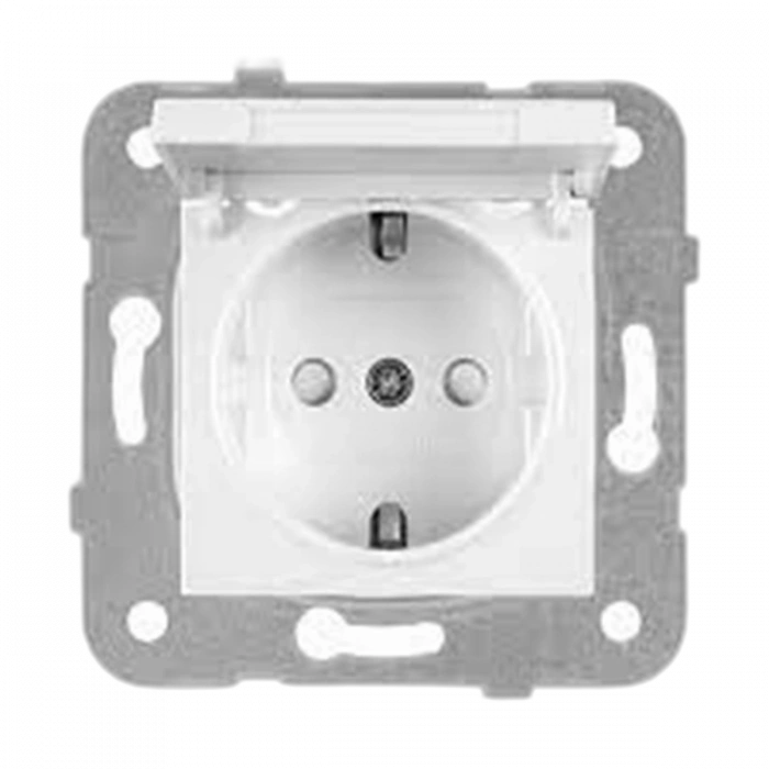 VİKO KARRE / MERIDIAN BEYAZ KAPAKLI TOPRAKLI PRİZ ÇOCUK KORUMALI