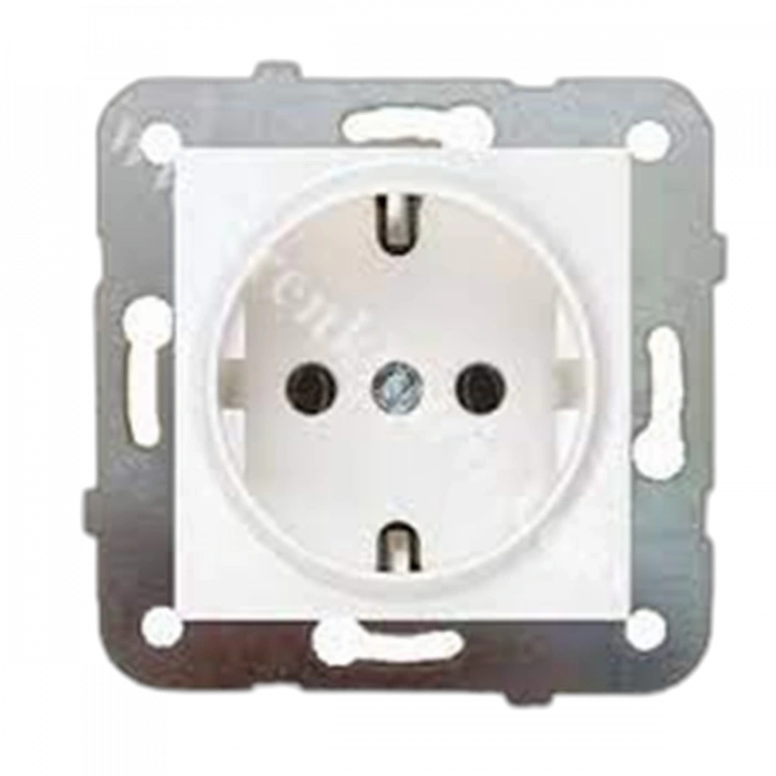 VİKO Karre / Meridian Beyaz Topraklı  Priz (Çerçevesiz)