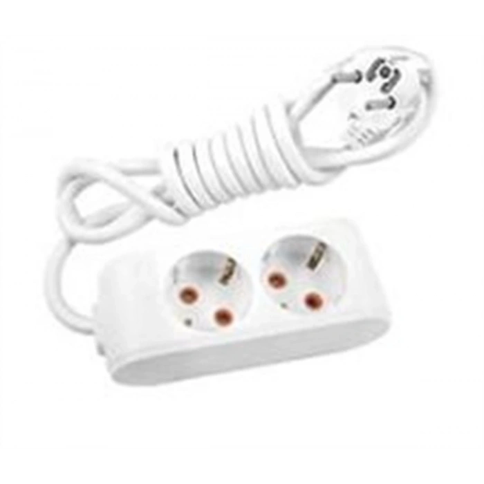 VİKO Multilet İkili 3Mt Ara Kablolu Grup Priz Topraklı Klemensli Beyaz