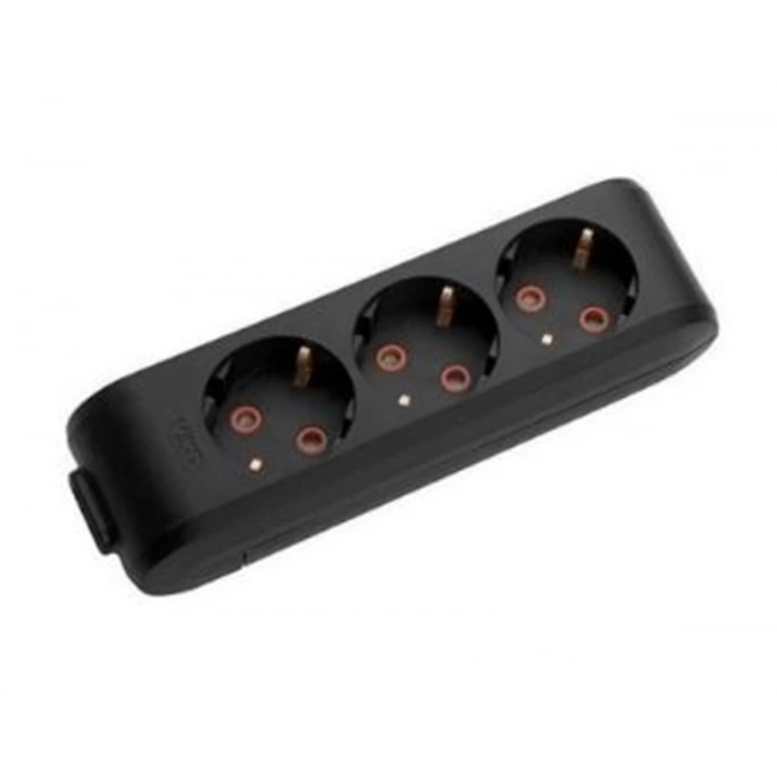 VİKO MULTİLET ÜÇLÜ TOPRAKLI PRİZ KLEMENSLİ SİYAH