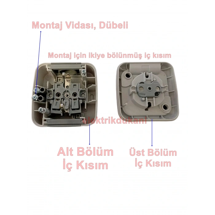 VİKO Palmiye Nemliyer Kapaklı Topraklı Priz IP54