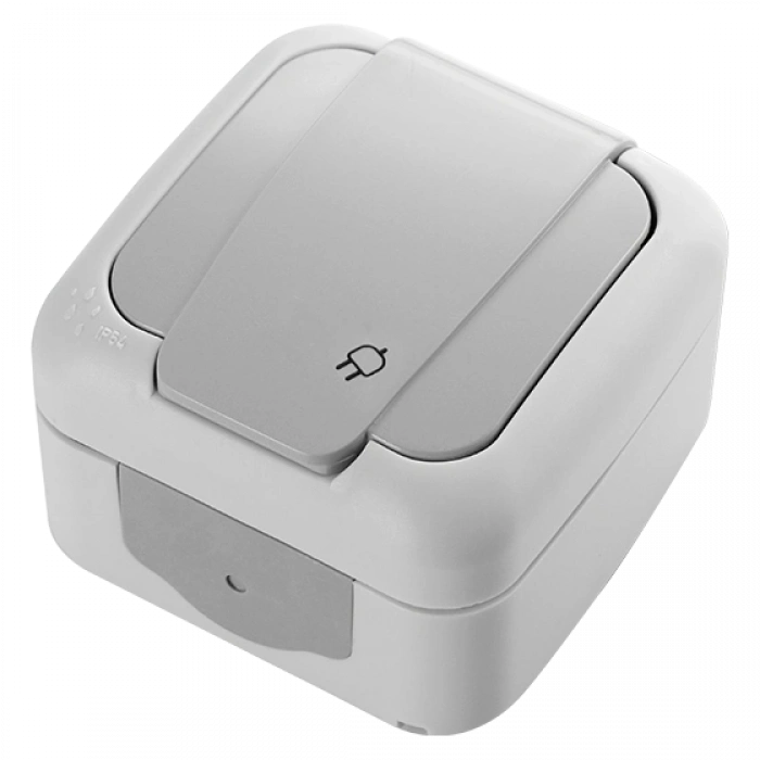 VİKO Palmiye Nemliyer Kapaklı Topraklı Priz IP54