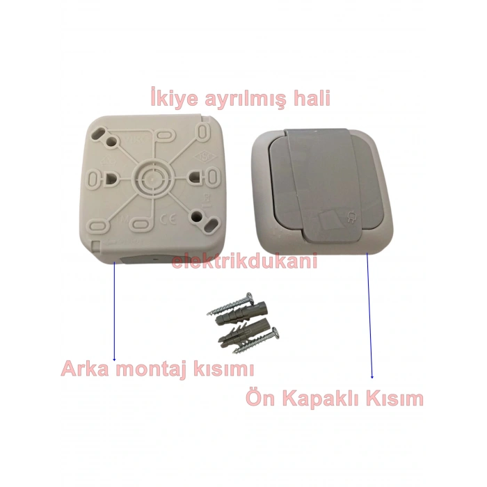 VİKO Palmiye Nemliyer Kapaklı Topraklı Priz IP54