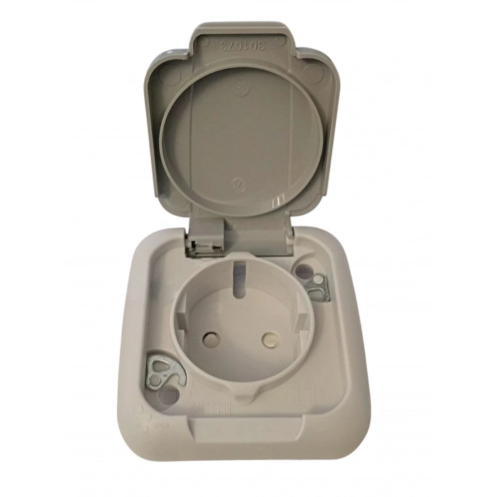 VİKO Palmiye Nemliyer Kapaklı Topraklı Priz IP54