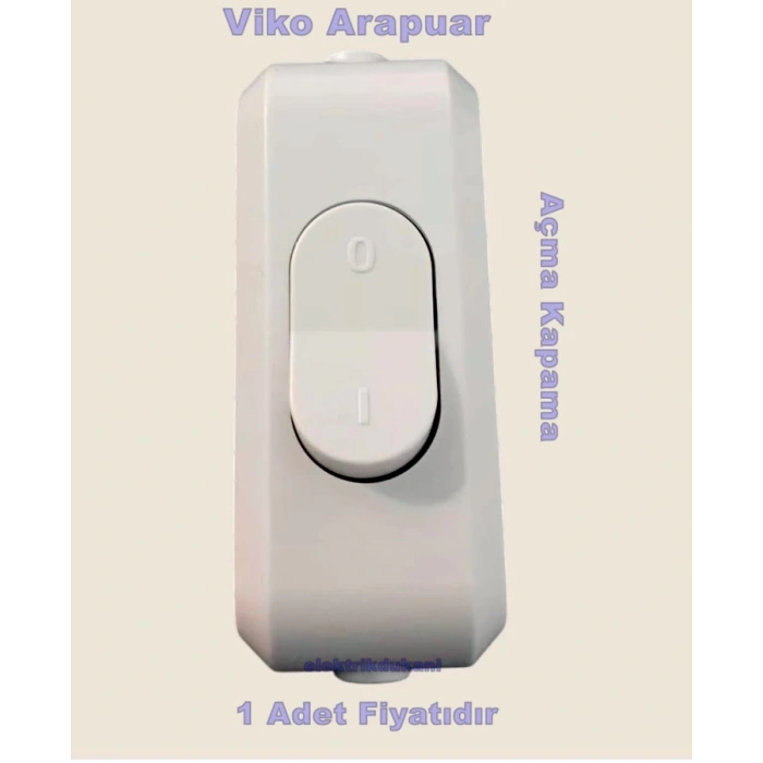 VİKO Plastik Ara Puar Anahtar BEYAZ (FAR Tik Tak)