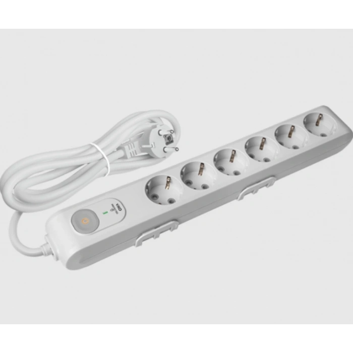 VİKO Anahtarlı Şok Aşırı Akım Korumalı 6lı - Altılı 1.5mt Kablolu Grup Priz Çocuk Emniyetli