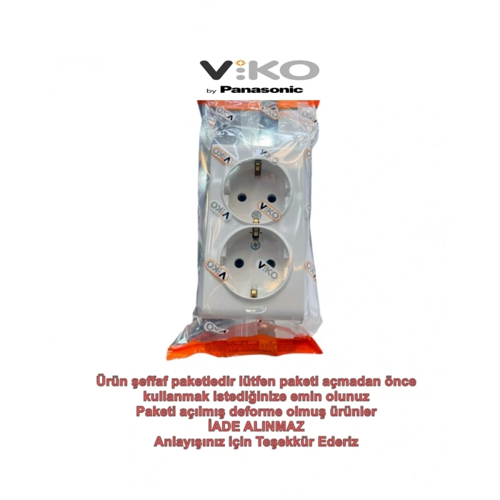 VİKO Vera Beyaz Sıva Üstü İkili Topraklı Priz 220v IP20