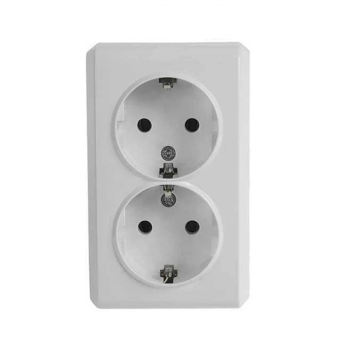 VİKO Vera Beyaz Sıva Üstü İkili Topraklı Priz 220v IP20