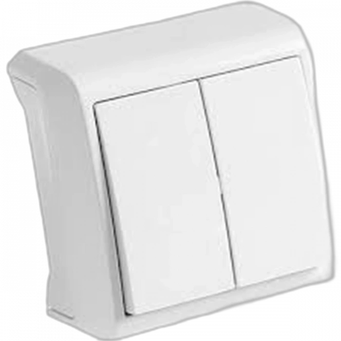 VİKO Vera BEYAZ Sıva Üstü Komütatör IP20 (İkili Çiftli Anahtar)