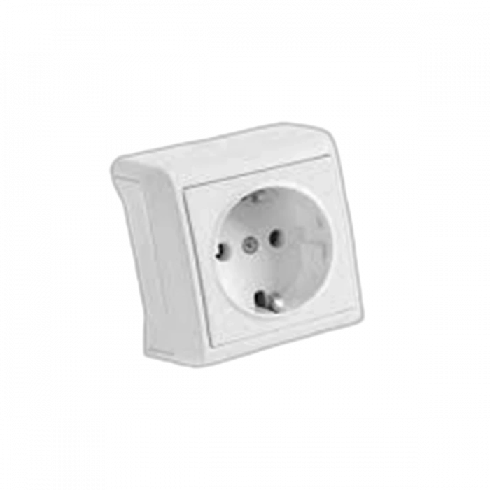 VİKO Vera Beyaz Sıva Üstü Tekli Topraklı Priz 220v IP20