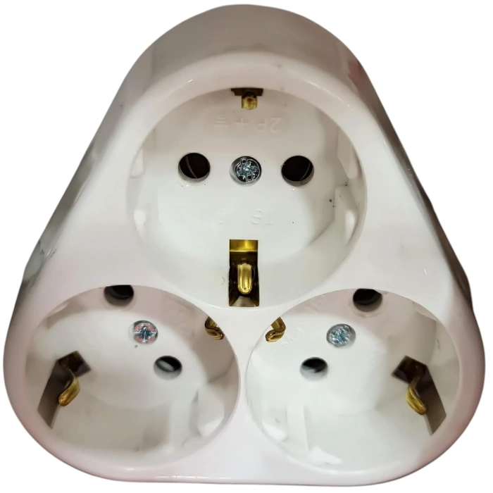 VİKO Yonca Sıva Altı Topralı Üçlü Priz Beyaz