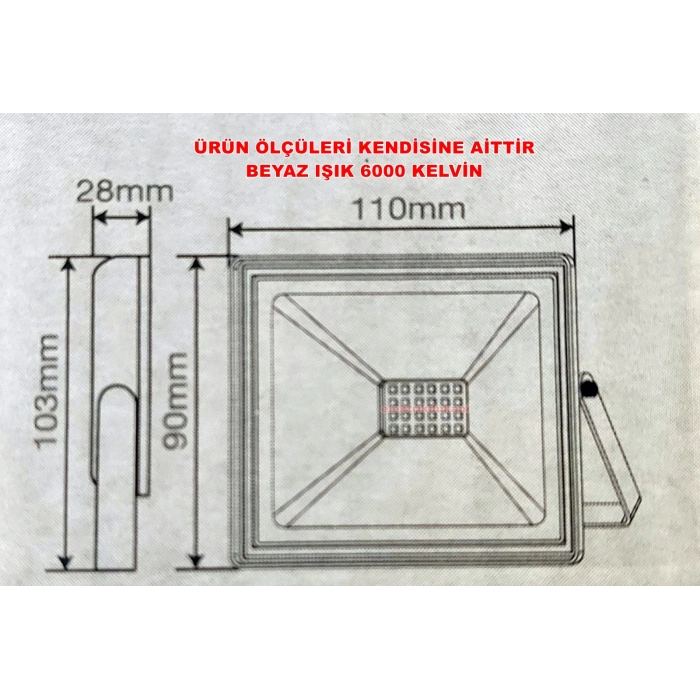 VİTO INDUS LED PROJEKTÖR 20W BEYAZ 6000K