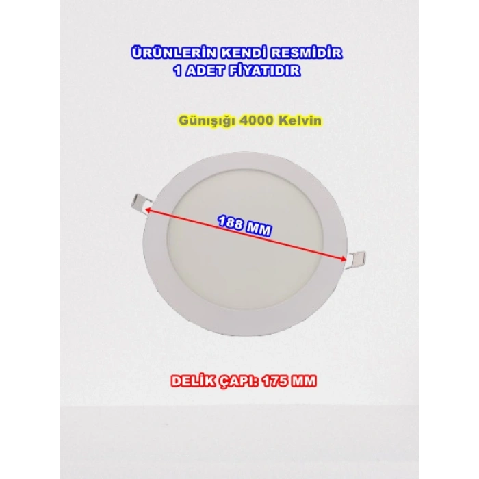 VİTO LENA SIVA A. 15W LED PANEL SPOT GÜNIŞIĞI 4000K (ILIK BEYAZ)