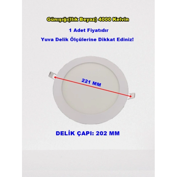 VİTO LENA SIVA A. 18W LED PANEL SPOT GÜNIŞIĞI 4000K (ILIK BEYAZ)