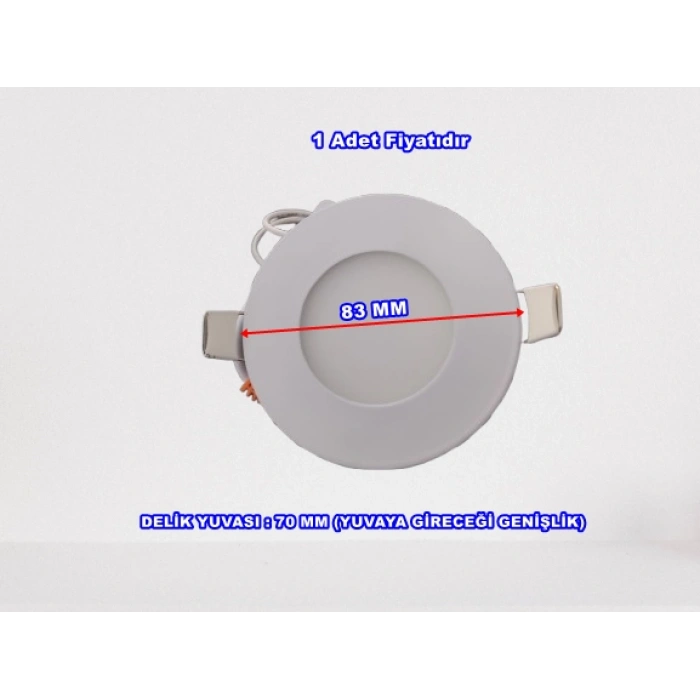 VİTO LENA SIVA A. 3W LED PANEL SPOT BEYAZ 6000K