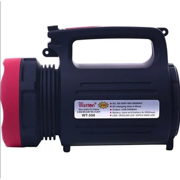 WATTON LEDLİ ŞARJLI EL FENERİ 5W