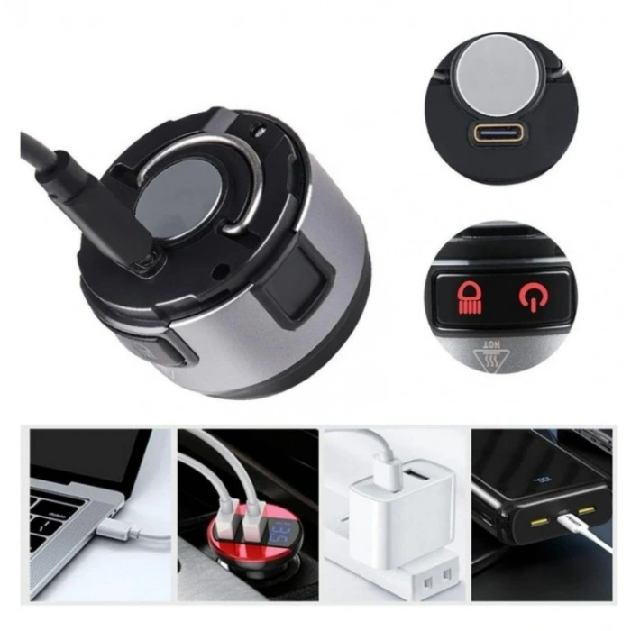 WATTON Şarjlı Kafa Lambası Baret ve Kamp Işığı Çok Fonksiyonlu (TYP-C Şarjlı Mıknatıslı Askı Kancalı)