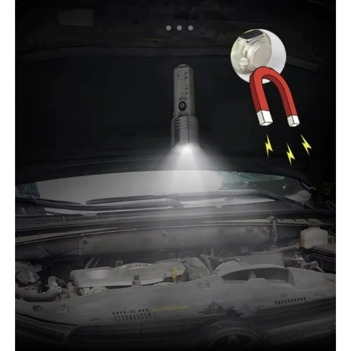 WATTON Şarjlı Yeni Nesil El Feneri 3 Kademeli Zumlu 8 Fonksiyonlu (TYP-C Şarjlı Mıknatıslı Suya Dayanıklı Şık Fener)