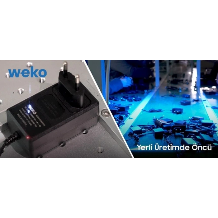 WEKO 14.4V Dc 2A Li-On Şarjlı Matkap ve Şarjlı Süpürge Şarj Aleti (5.5x2.5 Jaklı 14.4 Volt 2 Amper 2000 mA)