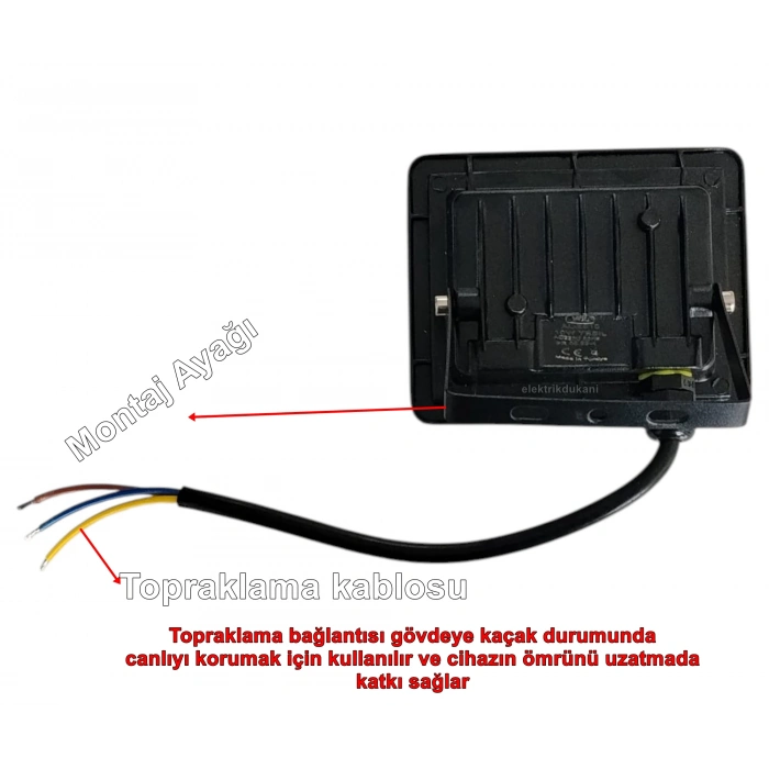 YCL 10w YEŞİL Led Projektör SMD IP65 900lm (10 Watt 220 Volt)