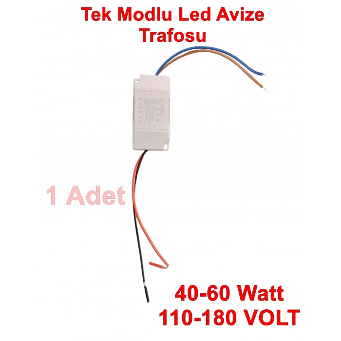 YILDIZ Led Avize Trafosu Dc 110-190v 40-60w x 1 Tek Modlu