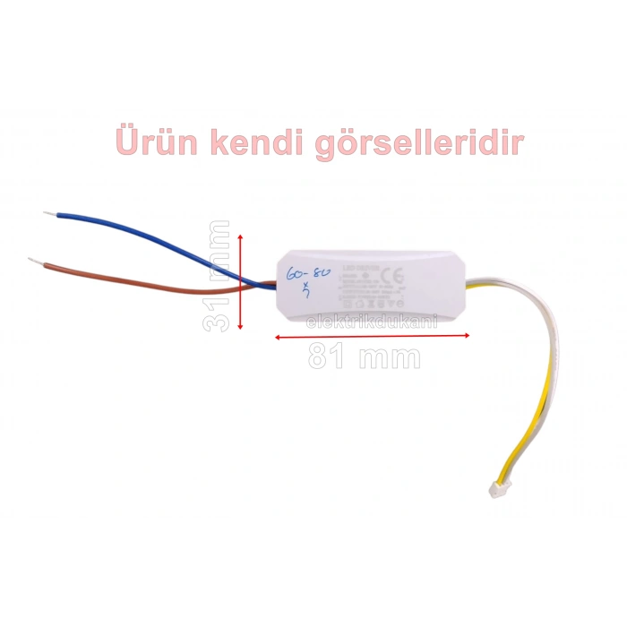 YILDIZ Led Avize Trafosu DC 120-200v 60-80w x 2 İki Modlu (80 Watt Çift Çıkışlı)