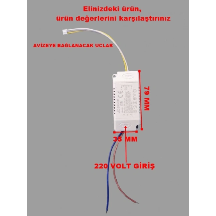 YILDIZ Led Avize Trafosu DC 70-150v 20-40w X 2 İki Modlu