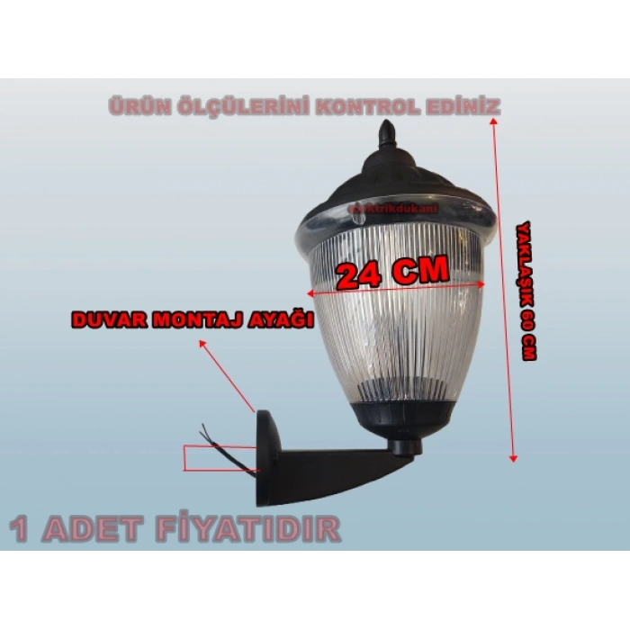 ZERPA Prizma Duvar Aplik Armatür Siyah E-27