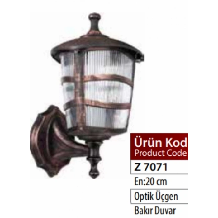 ZERPA ÜÇGEN DUVAR APLİK BAKIR ESKİTME