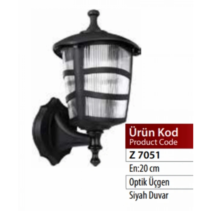 ZERPA ÜÇGEN DUVAR APLİK SİYAH