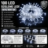 220v Süsleme Ledi 6 Modlu BEYAZ 10mt Dış Mekan 100lü Boncuk İp Süsleme Ledi IP55 Şeffaf Kablo